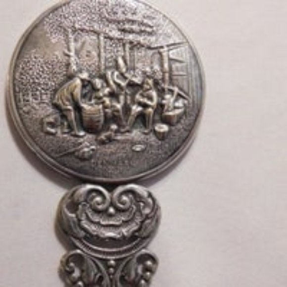 Vintage Hans Jensen Denmark Silver Purse Mirror - Picture 1 of 6